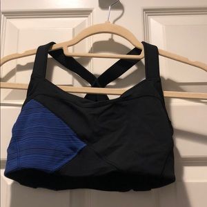 Blue and Black Lululemon Sports Bra